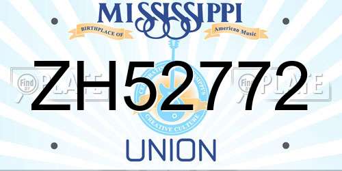 ZH52772 Mississippi License Plate