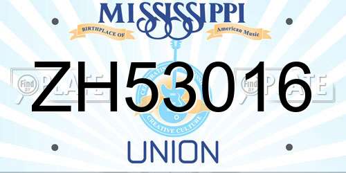 ZH53016 Mississippi License Plate