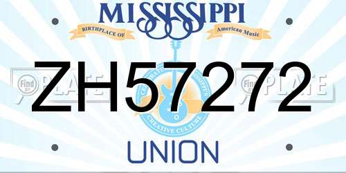 ZH57272 Mississippi License Plate