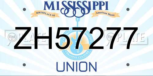 ZH57277 Mississippi License Plate
