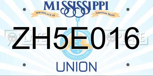 ZH5E016 Mississippi License Plate