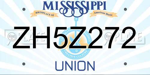 ZH5Z272 Mississippi License Plate