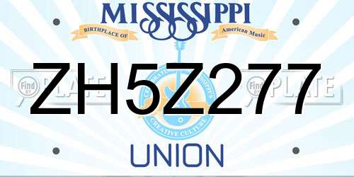 ZH5Z277 Mississippi License Plate