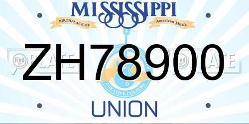 ZH78900 Mississippi License Plate