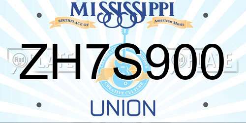 ZH7S900 Mississippi License Plate