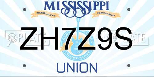 ZH7Z9S Mississippi License Plate