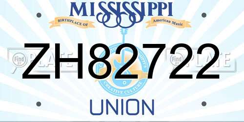 ZH82722 Mississippi License Plate