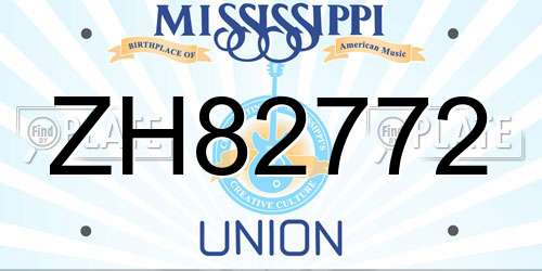 ZH82772 Mississippi License Plate