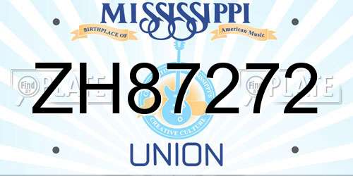 ZH87272 Mississippi License Plate