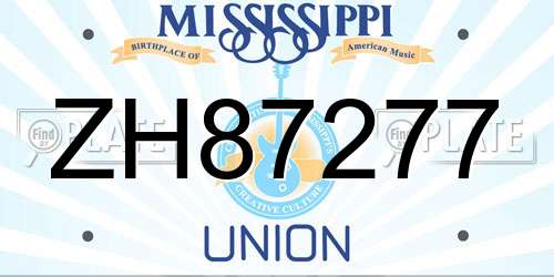 ZH87277 Mississippi License Plate