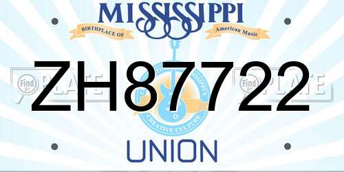ZH87722 Mississippi License Plate