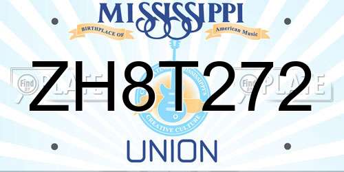 ZH8T272 Mississippi License Plate