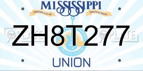 ZH8T277 Mississippi License Plate