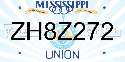 ZH8Z272 Mississippi License Plate