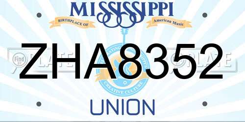 ZHA8352 Mississippi License Plate