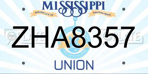 ZHA8357 Mississippi License Plate