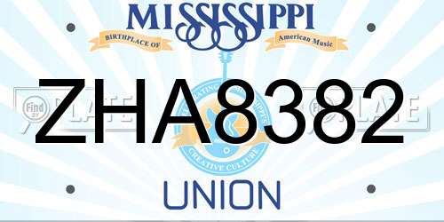 ZHA8382 Mississippi License Plate