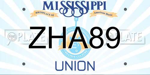 ZHA89 Mississippi License Plate
