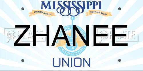 ZHANEE Mississippi License Plate