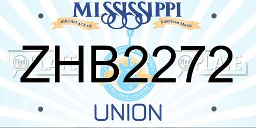 ZHB2272 Mississippi License Plate
