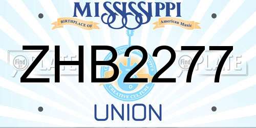 ZHB2277 Mississippi License Plate