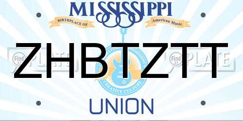 ZHBTZTT Mississippi License Plate