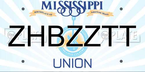 ZHBZZTT Mississippi License Plate