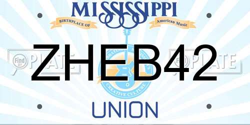 ZHEB42 Mississippi License Plate