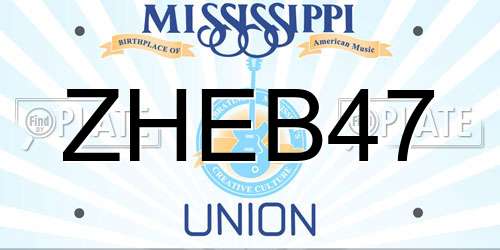 ZHEB47 Mississippi License Plate