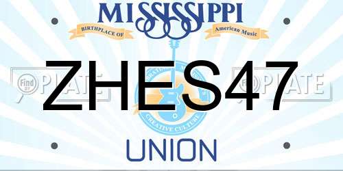 ZHES47 Mississippi License Plate