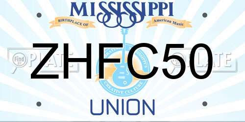 ZHFC50 Mississippi License Plate