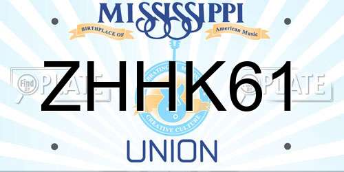 ZHHK61 Mississippi License Plate