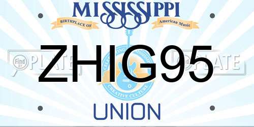 ZHIG95 Mississippi License Plate