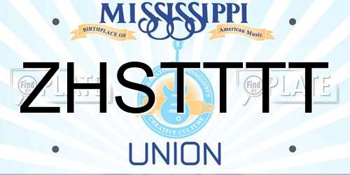 ZHSTTTT Mississippi License Plate