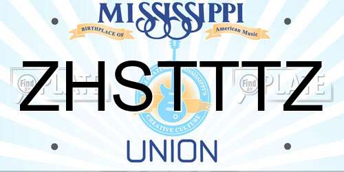 ZHSTTTZ Mississippi License Plate