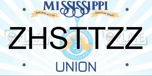 ZHSTTZZ Mississippi License Plate