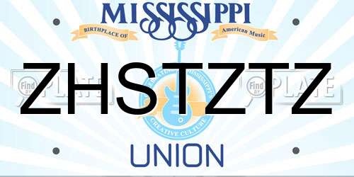 ZHSTZTZ Mississippi License Plate