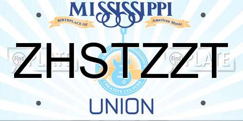 ZHSTZZT Mississippi License Plate
