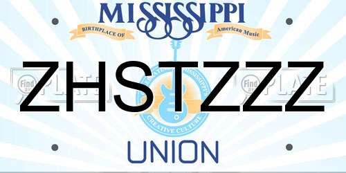 ZHSTZZZ Mississippi License Plate