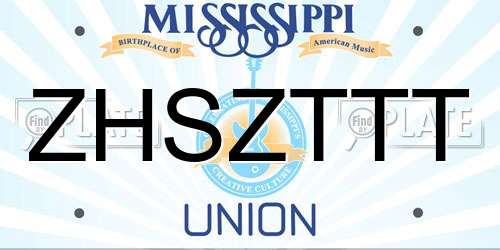 ZHSZTTT Mississippi License Plate