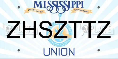 ZHSZTTZ Mississippi License Plate