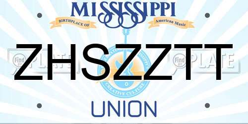 ZHSZZTT Mississippi License Plate