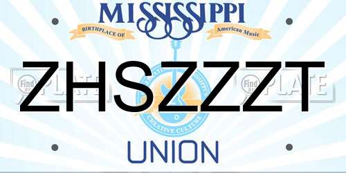 ZHSZZZT Mississippi License Plate