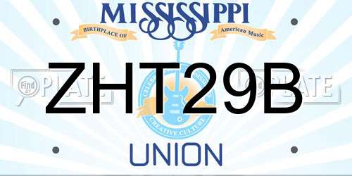 ZHT29B Mississippi License Plate