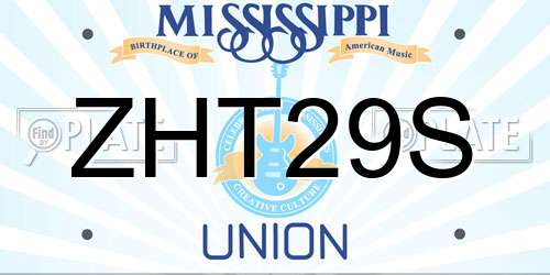 ZHT29S Mississippi License Plate