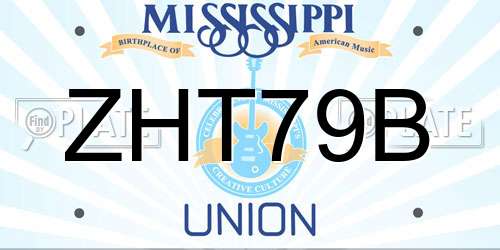 ZHT79B Mississippi License Plate