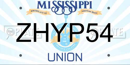 ZHYP54 Mississippi License Plate