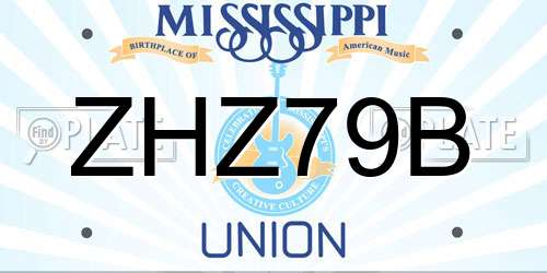 ZHZ79B Mississippi License Plate