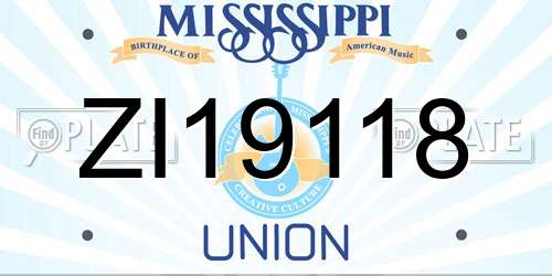 ZI19118 Mississippi License Plate