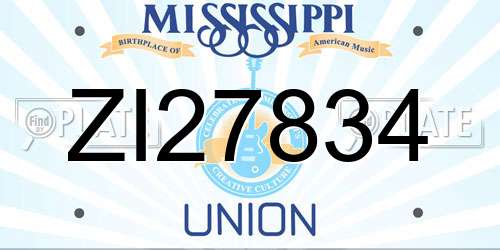 ZI27834 Mississippi License Plate